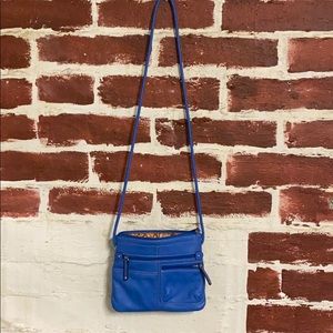 Tignanello Cross Body purse blue 8”x9.5”